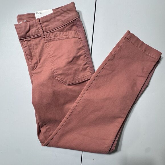 NWT Old Navy Mid Rise Pixie Chino Side Stripe Pixie Ankle Pants Amelia Rose Sz4 - Picture 11 of 11